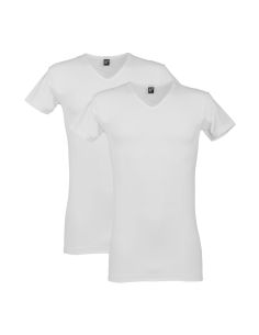 Alan Red V-Neck T-Shirt Oklahoma Long 2Pack White