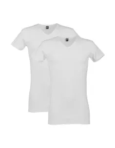 Alan Red V-Shirt Oklahoma Long 2Pack White