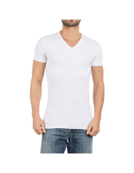 Alan Red V-Shirt Oklahoma Long 2Pack White